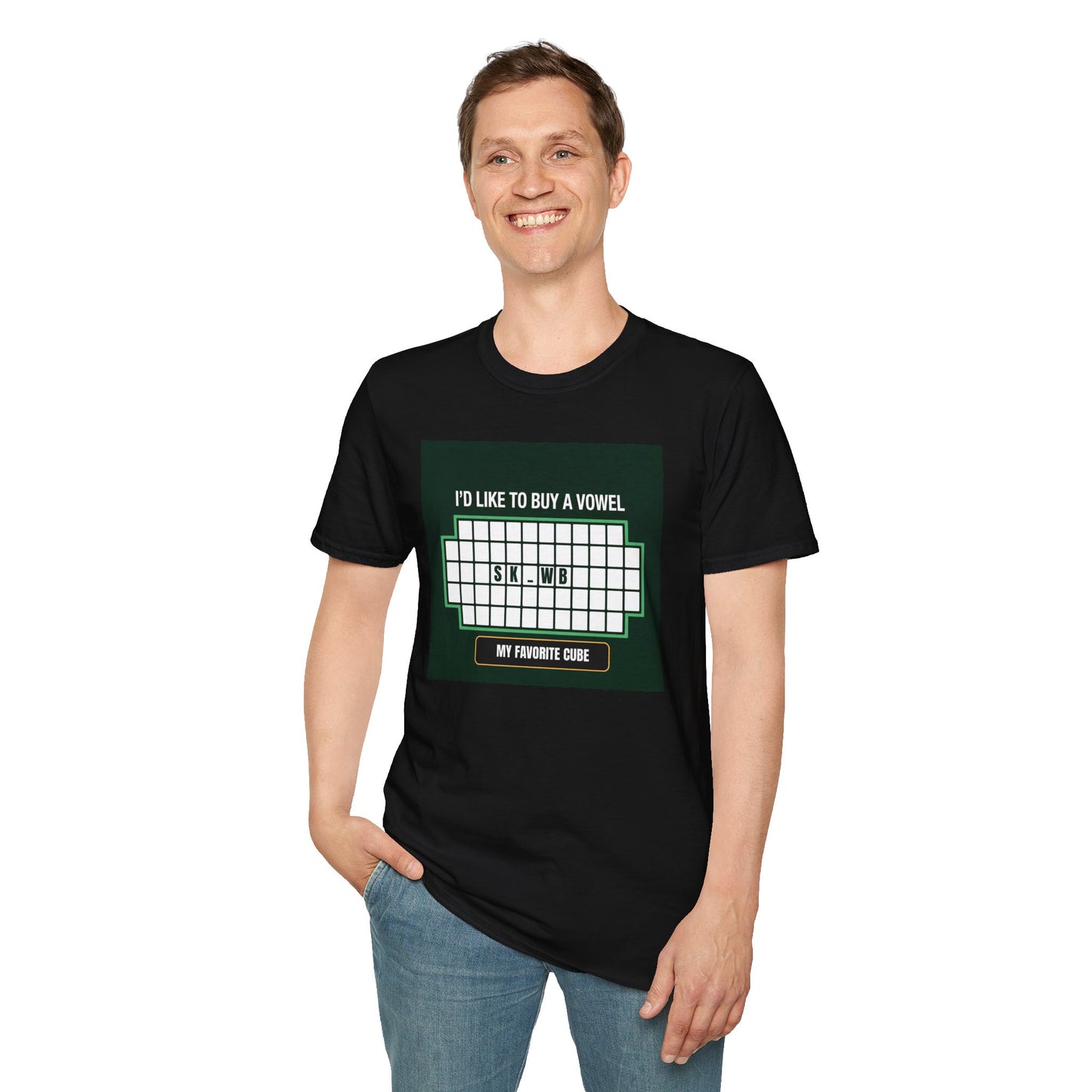 Skewb - Vowel  Unisex Graphic Softstyle T-Shirt