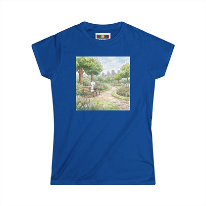 City Park Watercolor  -Rubik's Cube Art Women's Softstyle T-Shirt