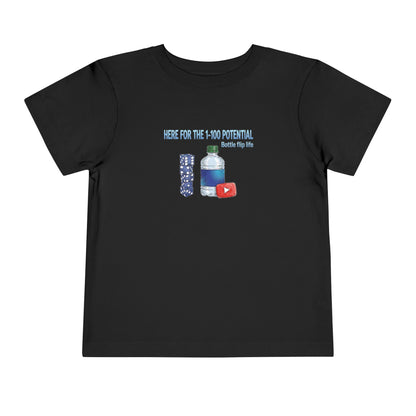 1 - 100 Potential Trick Shot Bottle Flipping Art Toddler Short Sleeve T-Shirt