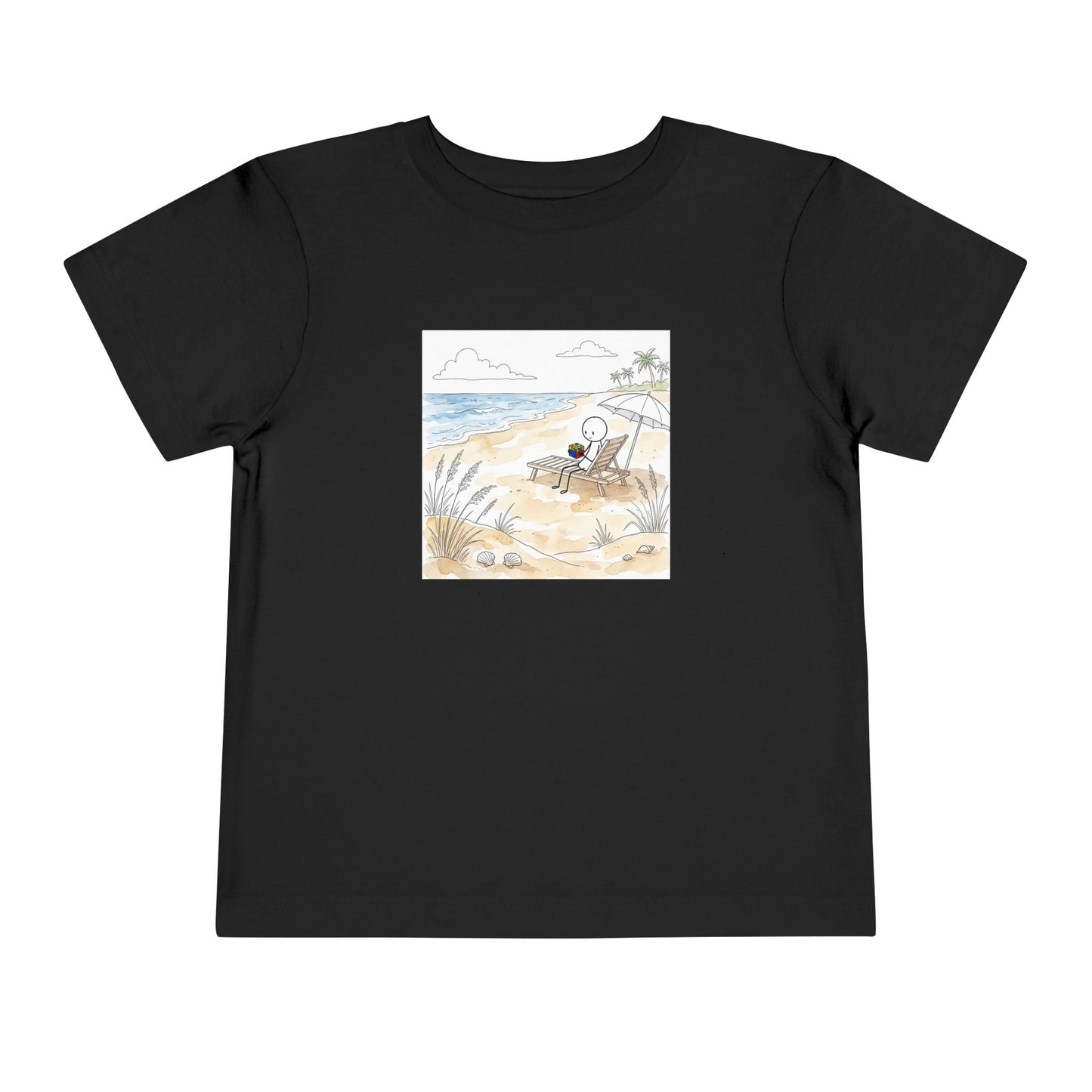 Beach Watercolor - Rubik's Cube Art  Toddler Short Sleeve T-Shirt