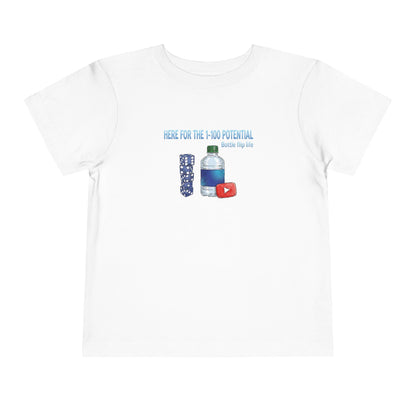 1 - 100 Potential Trick Shot Bottle Flipping Art Toddler Short Sleeve T-Shirt