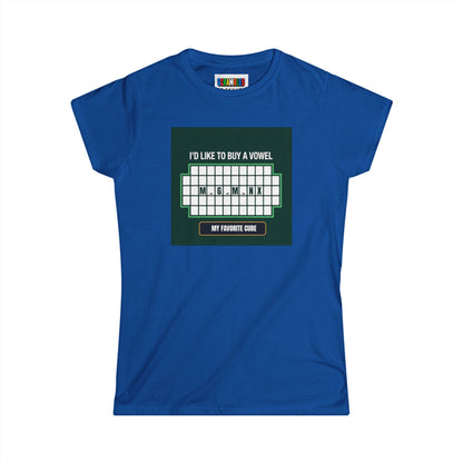 Megaminx Vowel - Rubik's Cube Art Women's Softstyle T-Shirt