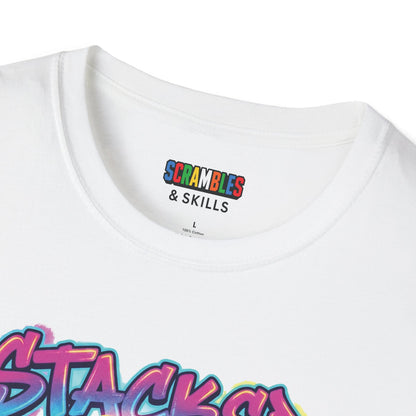 Stacked Dice Trick Shot Bottle Flip Art Unisex Graphic Softstyle T-Shirt