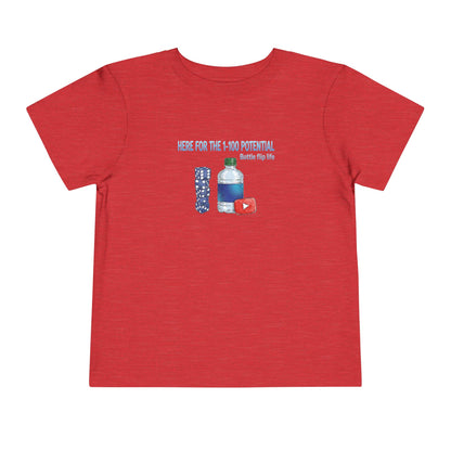 1 - 100 Potential Trick Shot Bottle Flipping Art Toddler Short Sleeve T-Shirt