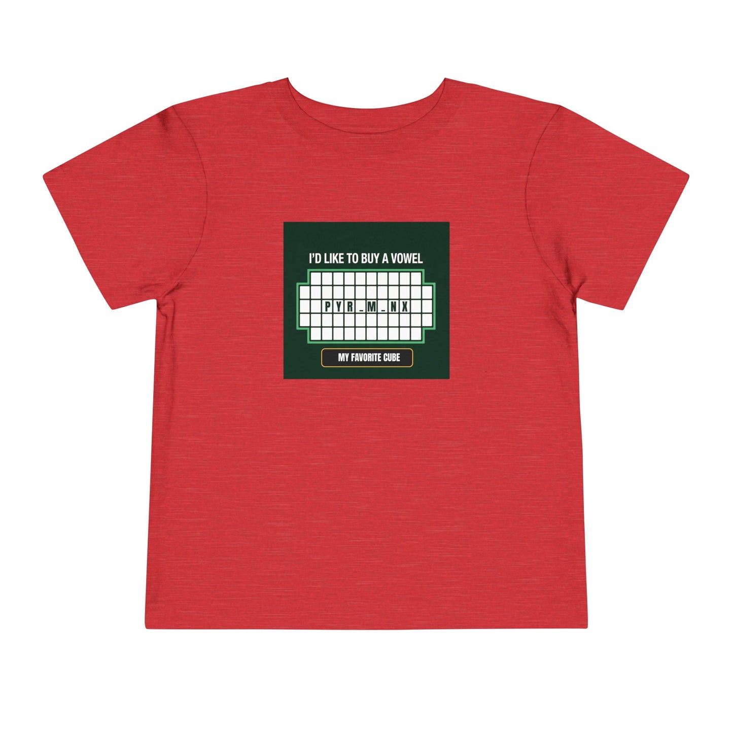 Pyraminx Vowel  - Rubik's Cube Art Toddler Short Sleeve T-Shirt