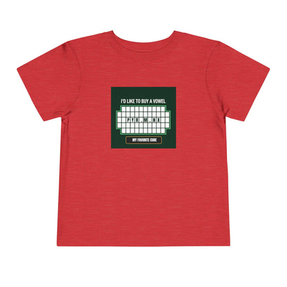 Pyraminx Vowel  - Rubik's Cube Art Toddler Short Sleeve T-Shirt