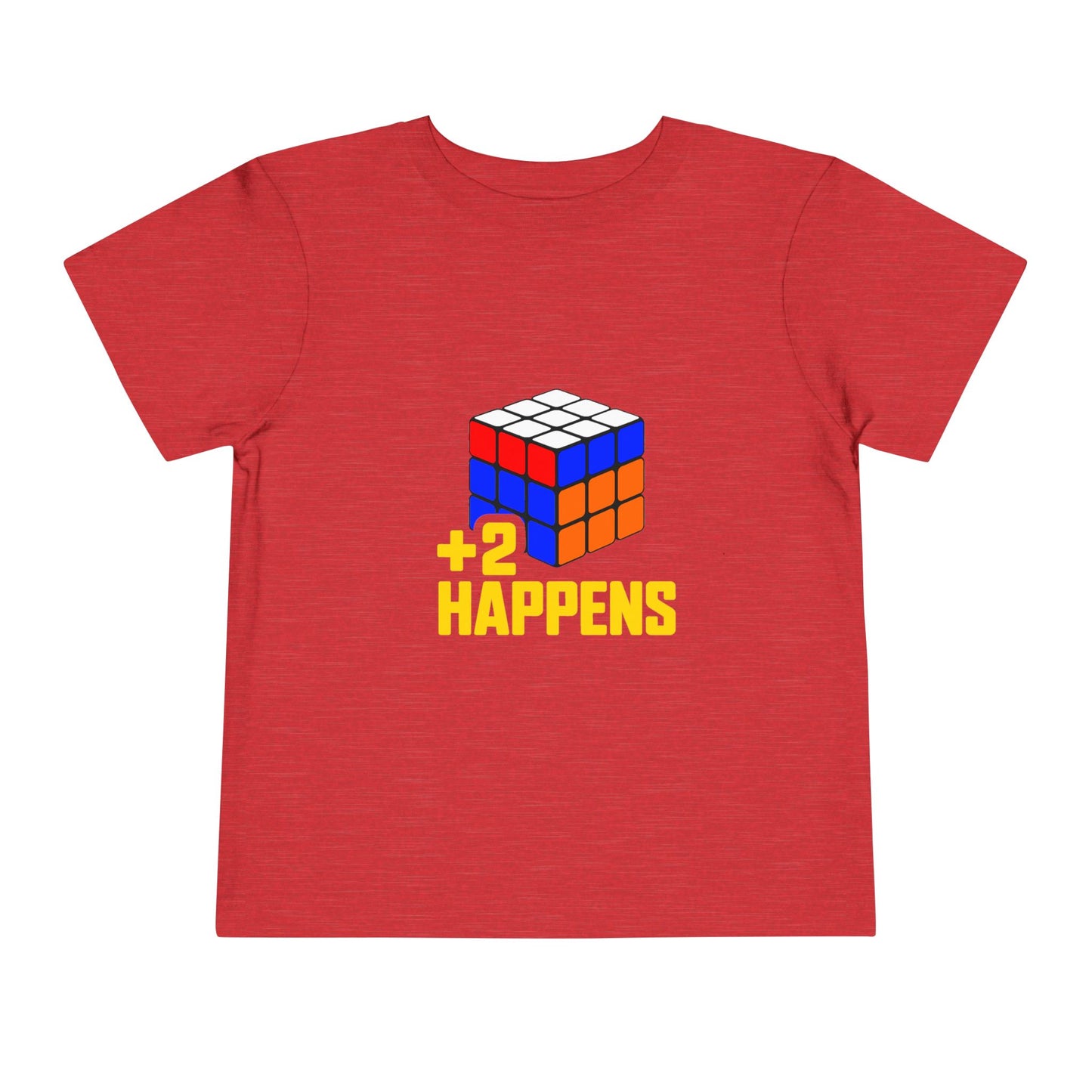 +2 Happens  - Rubik's Cube Art Toddler Short Sleeve T-Shirt