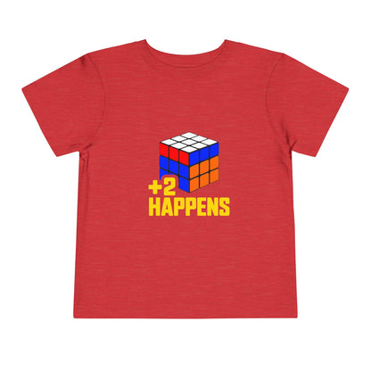 +2 Happens  - Rubik's Cube Art Toddler Short Sleeve T-Shirt