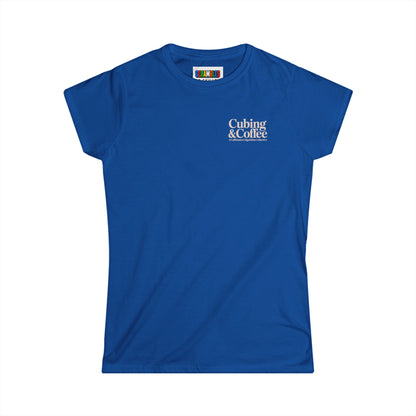 Cubing & Coffee (Subtle)  Rubik's Cube Art Women's Softstyle T-Shirt