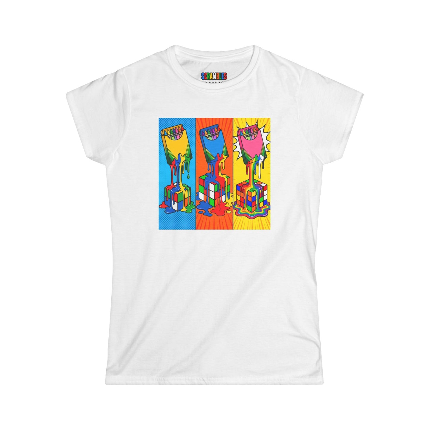Rubik's Cube Shirt - Color Melt Women's Softstyle T-Shirt| Fun Cubing Shirt