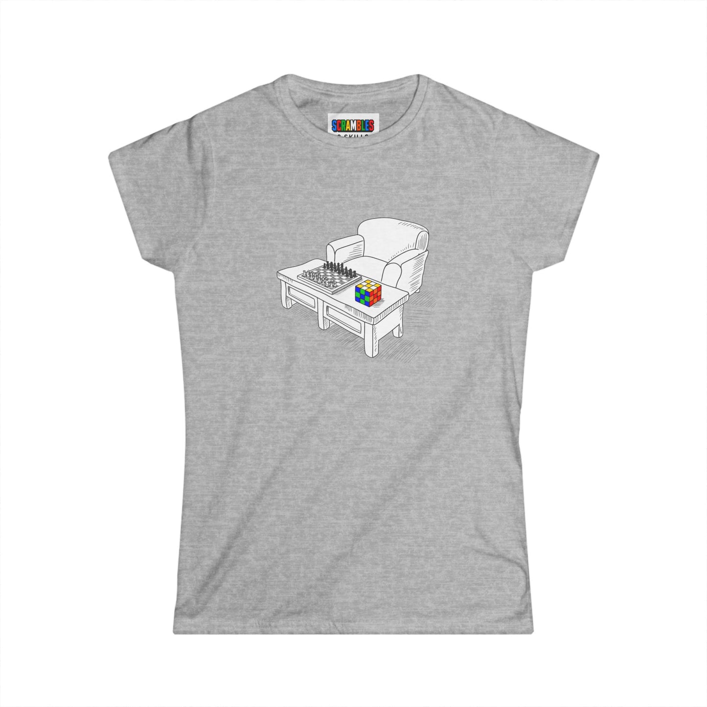 Chess and Checkered  - Rubik's Cube Women's Softstyle T-Shirt