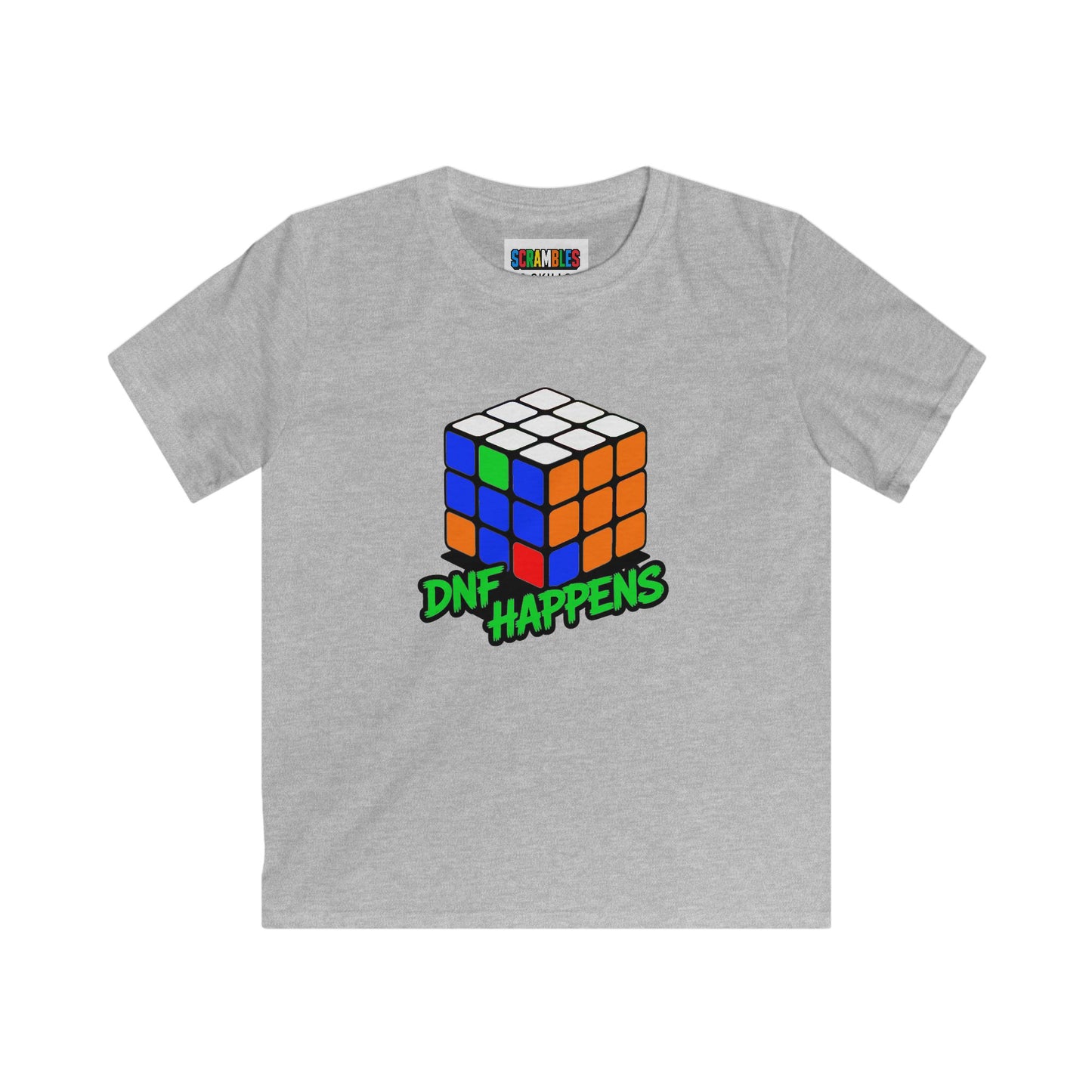 DNF Happens - Rubiks Cube Kids Softstyle Tee