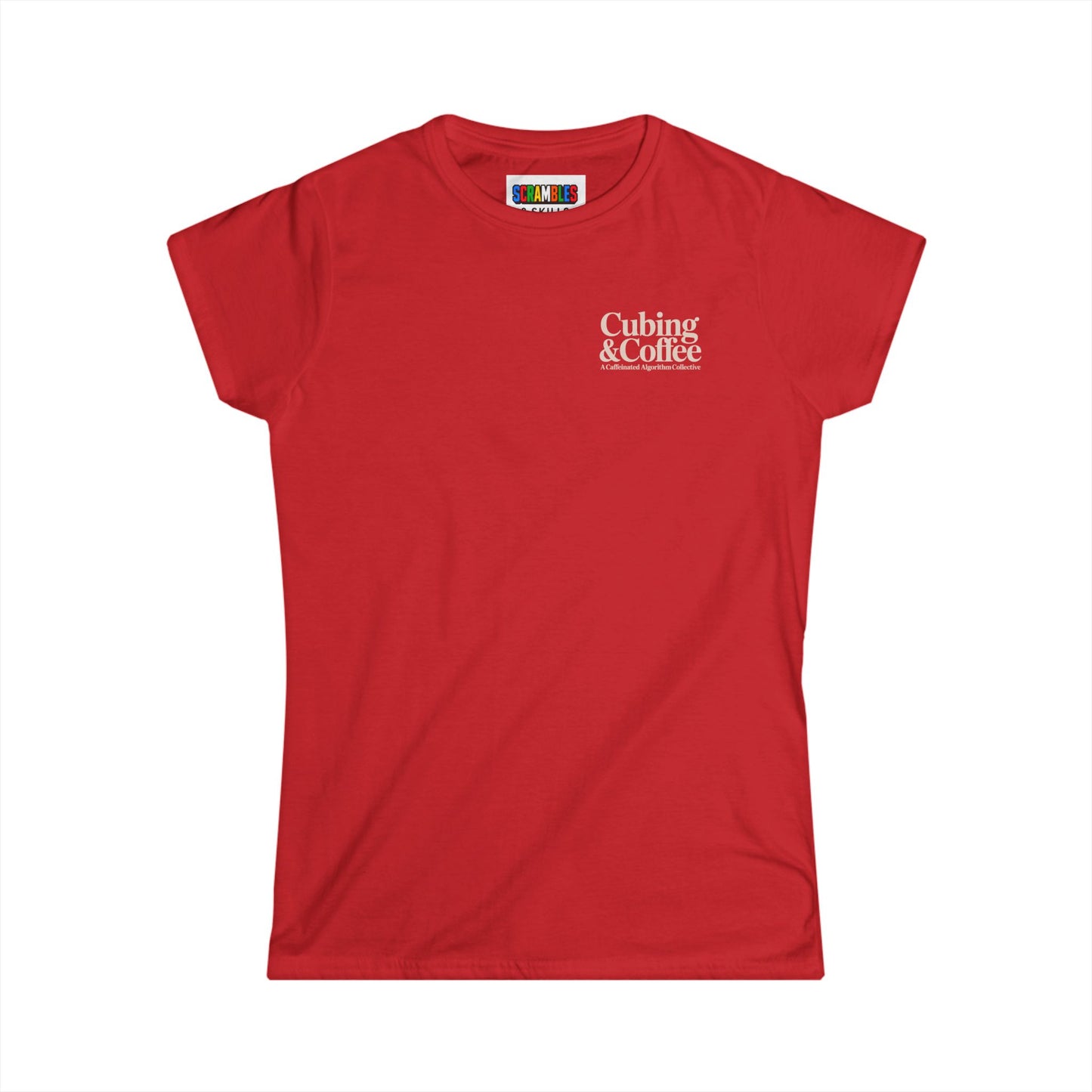 Cubing & Coffee (Subtle)  Rubik's Cube Art Women's Softstyle T-Shirt
