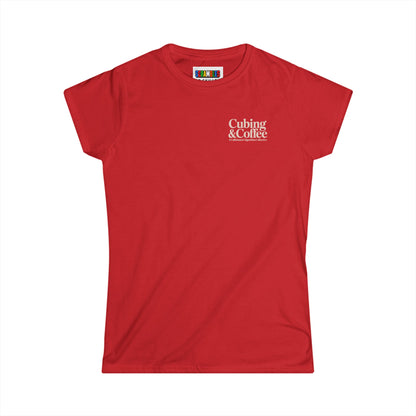 Cubing & Coffee (Subtle)  Rubik's Cube Art Women's Softstyle T-Shirt