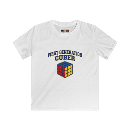 First Generation Cuber Rubiks Cube Art Kids Softstyle Tee