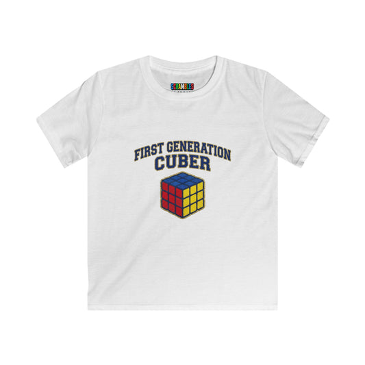 First Generation Cuber Rubiks Cube Art Kids Softstyle Tee