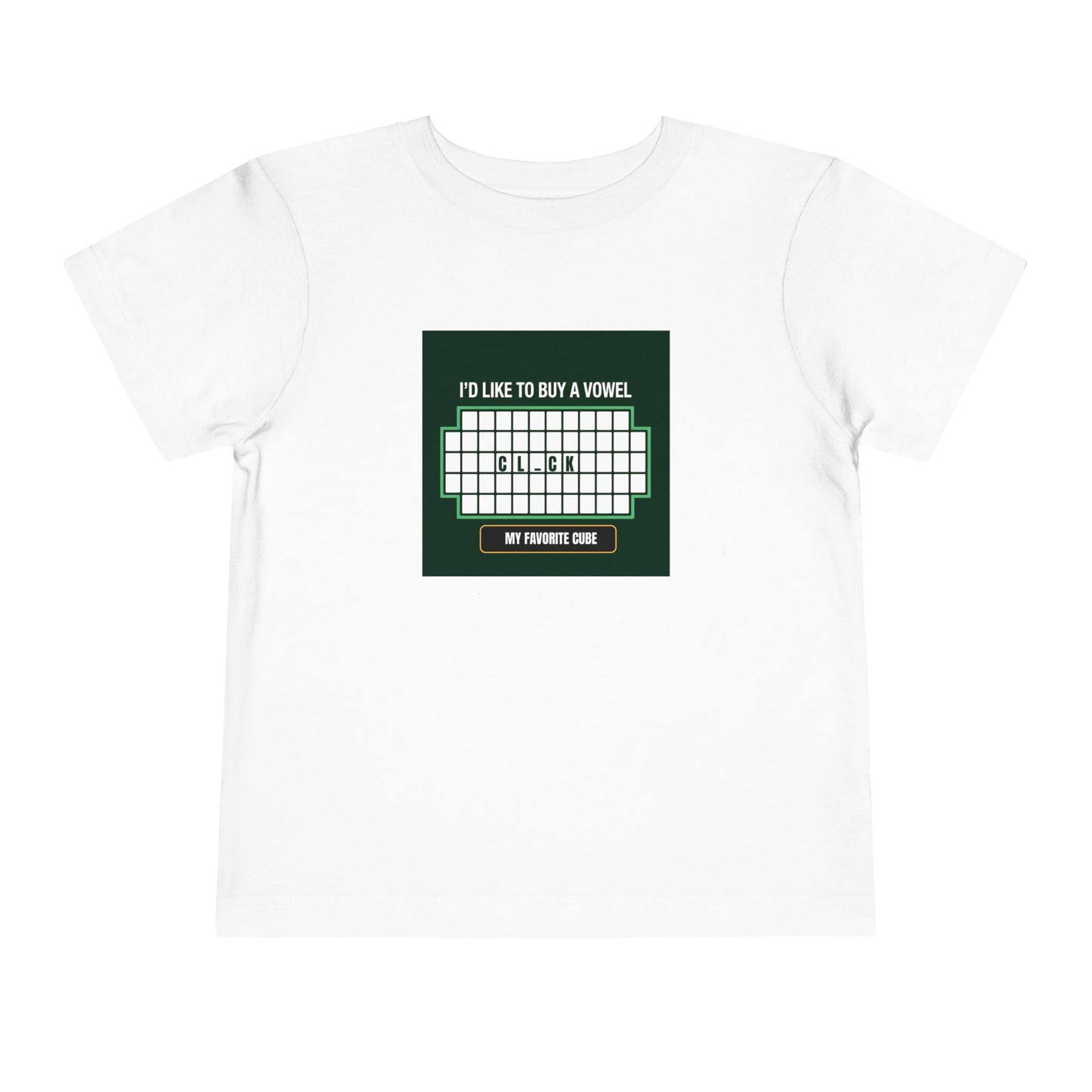 Clock - Vowel - Rubik's Cube Art  Toddler Short Sleeve T-Shirt