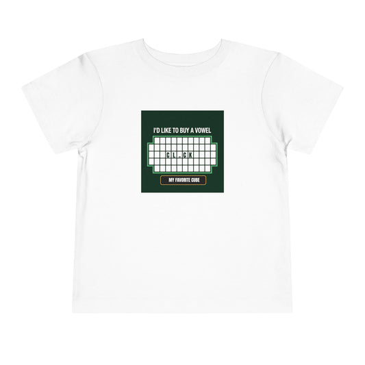Clock - Vowel - Rubik's Cube Art  Toddler Short Sleeve T-Shirt