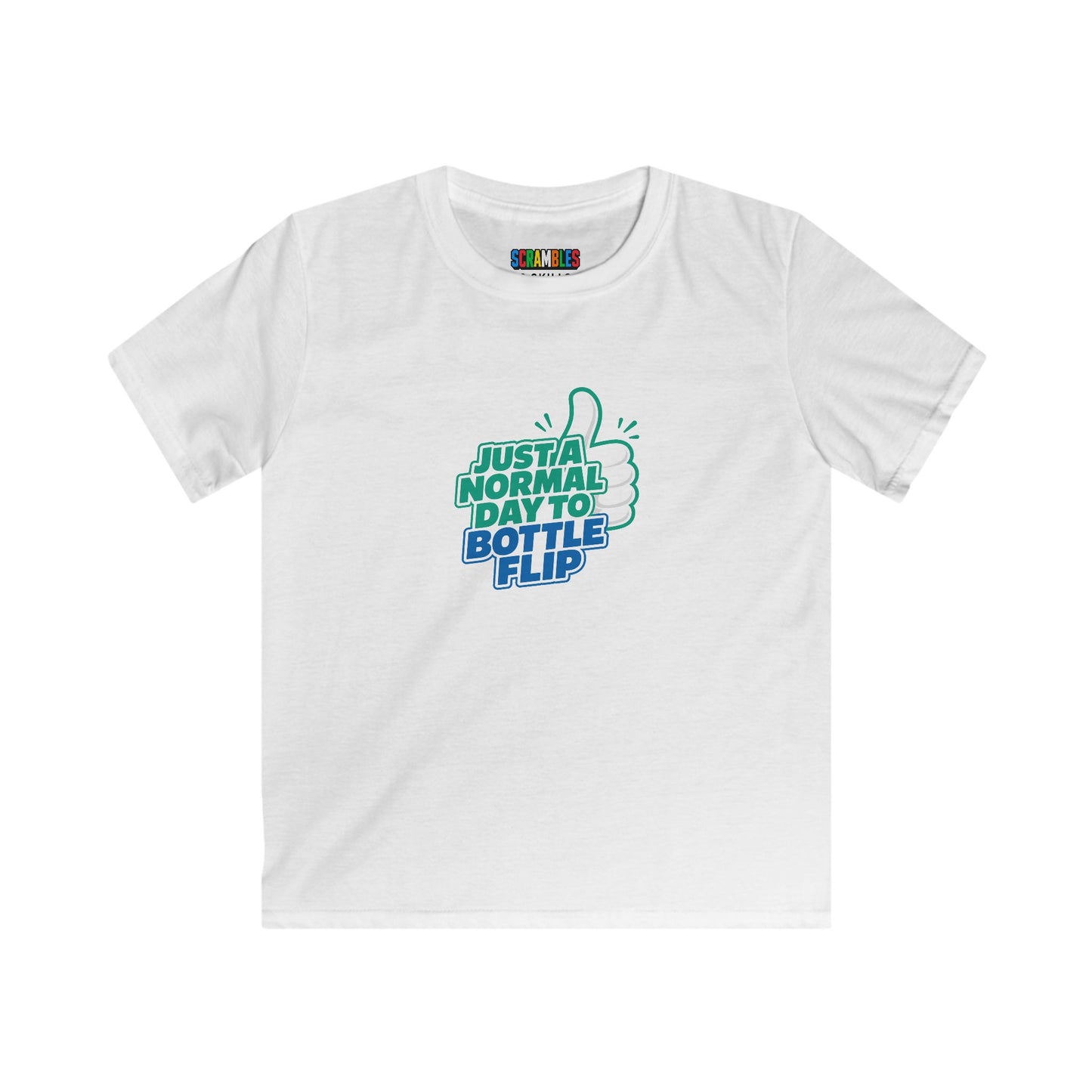 Just a Normal Day to Bottle Flip Kids Softstyle Tee
