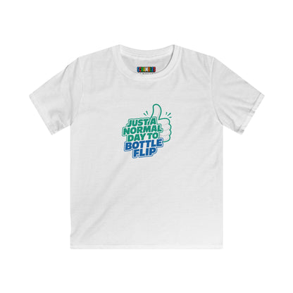 Just a Normal Day to Bottle Flip Kids Softstyle Tee