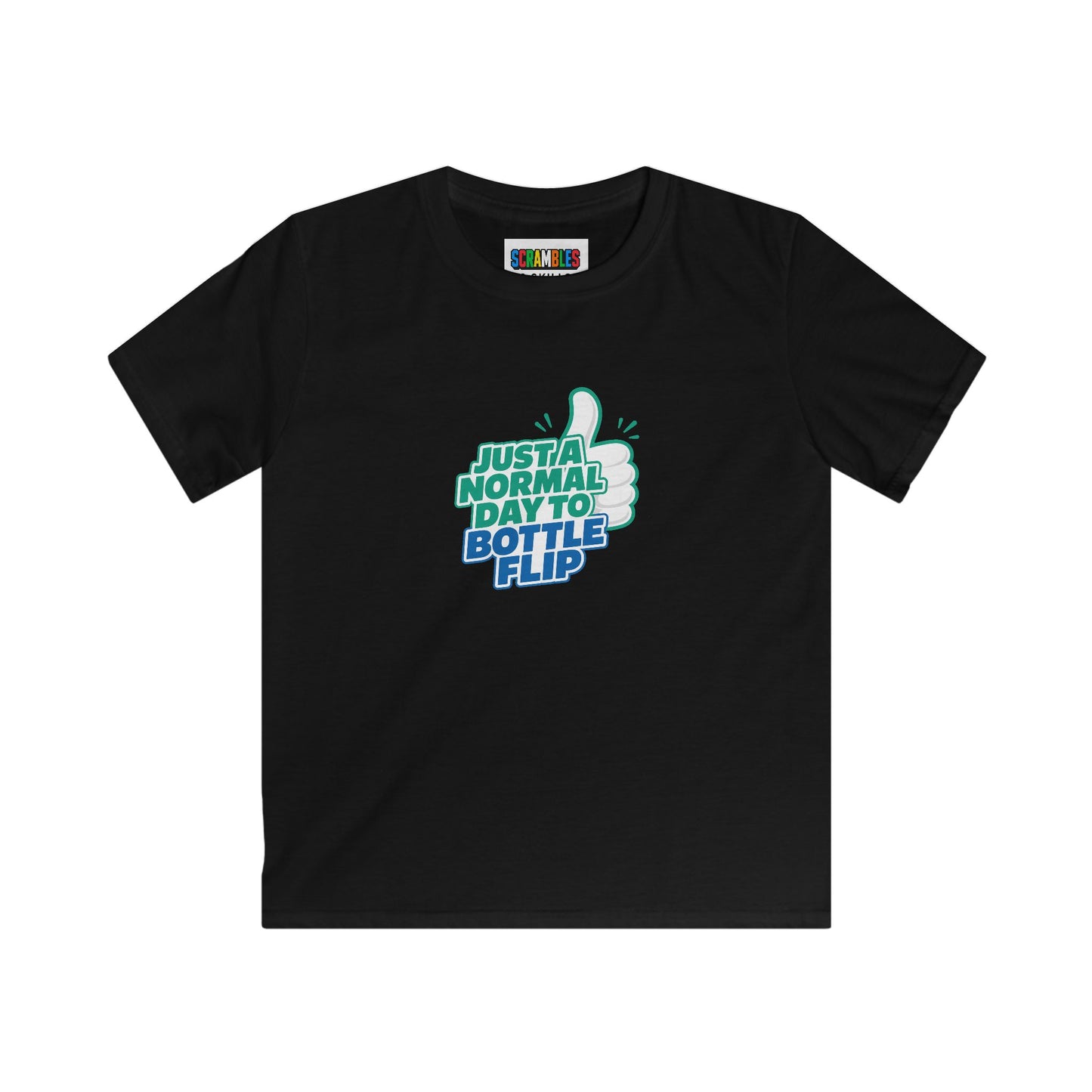 Just a Normal Day to Bottle Flip Kids Softstyle Tee