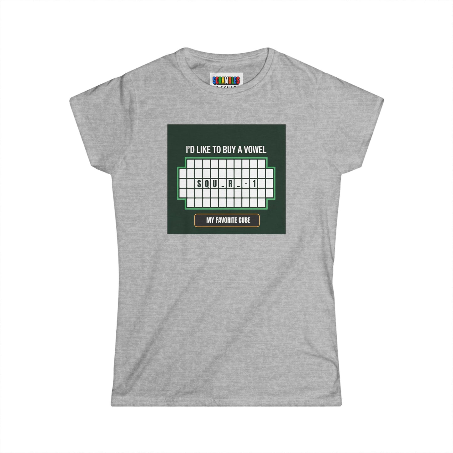 Square-1 - Vowel  - Rubik's Cube Art Women's Softstyle T-Shirt