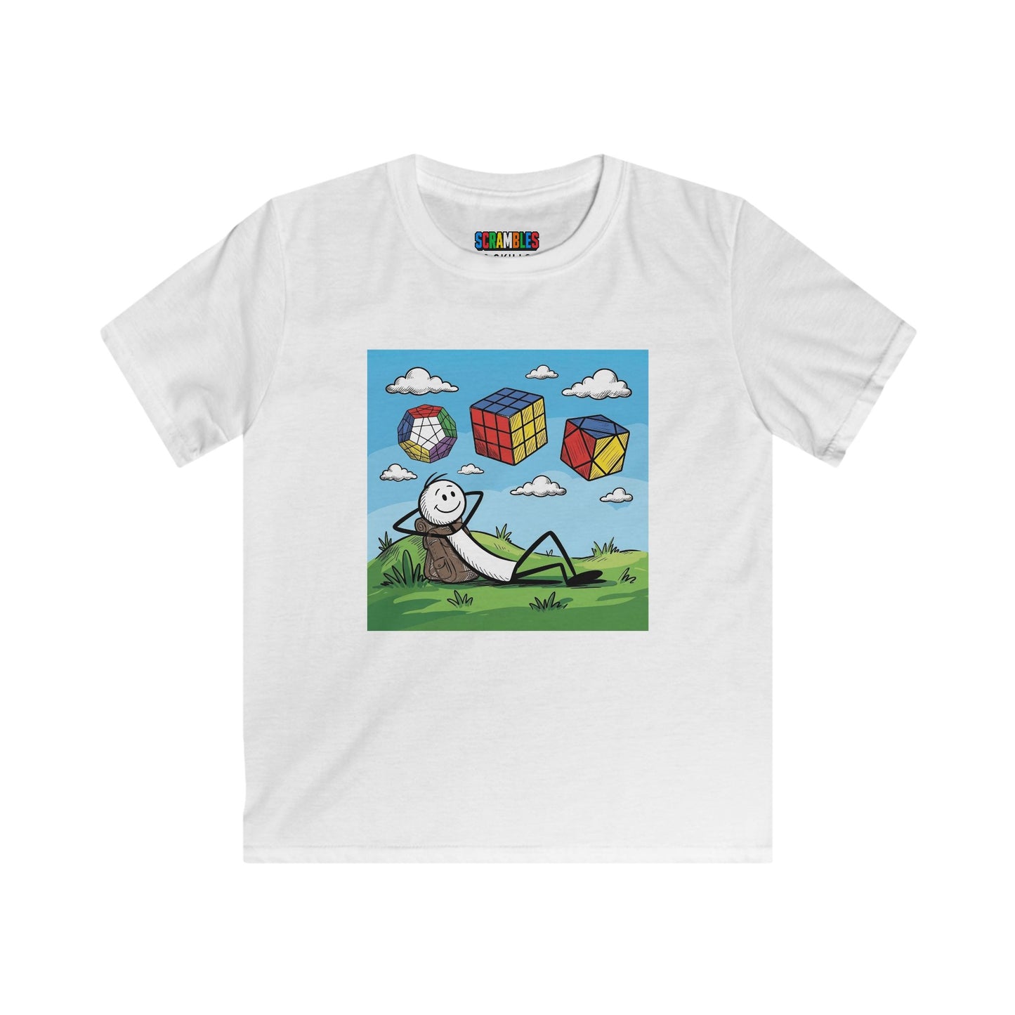 Daydream Solves - Rubik's Cube Art  Kids Softstyle Tee