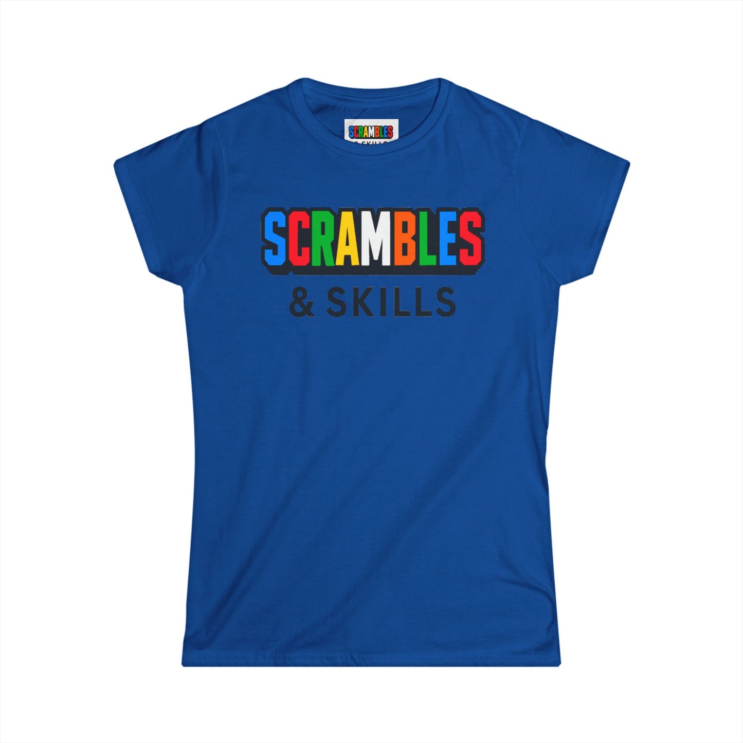 Scrambles & Skills - Rubik's Cube Art  Women's Softstyle T-Shirt
