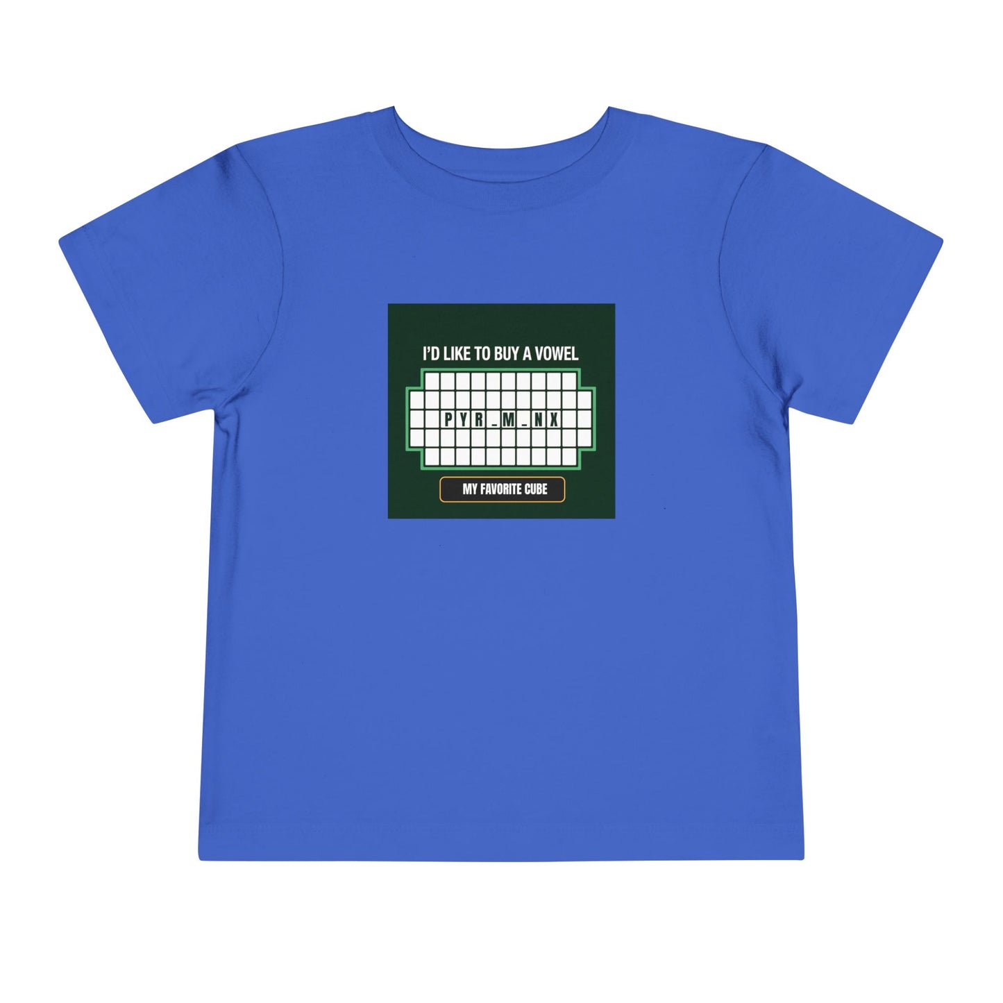 Pyraminx Vowel  - Rubik's Cube Art Toddler Short Sleeve T-Shirt