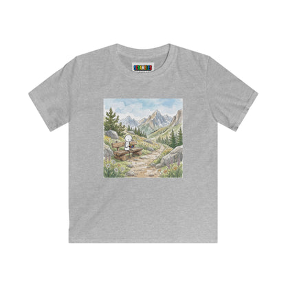 Mountain Watercolor - Rubik's Cube Art  Kids Softstyle Tee