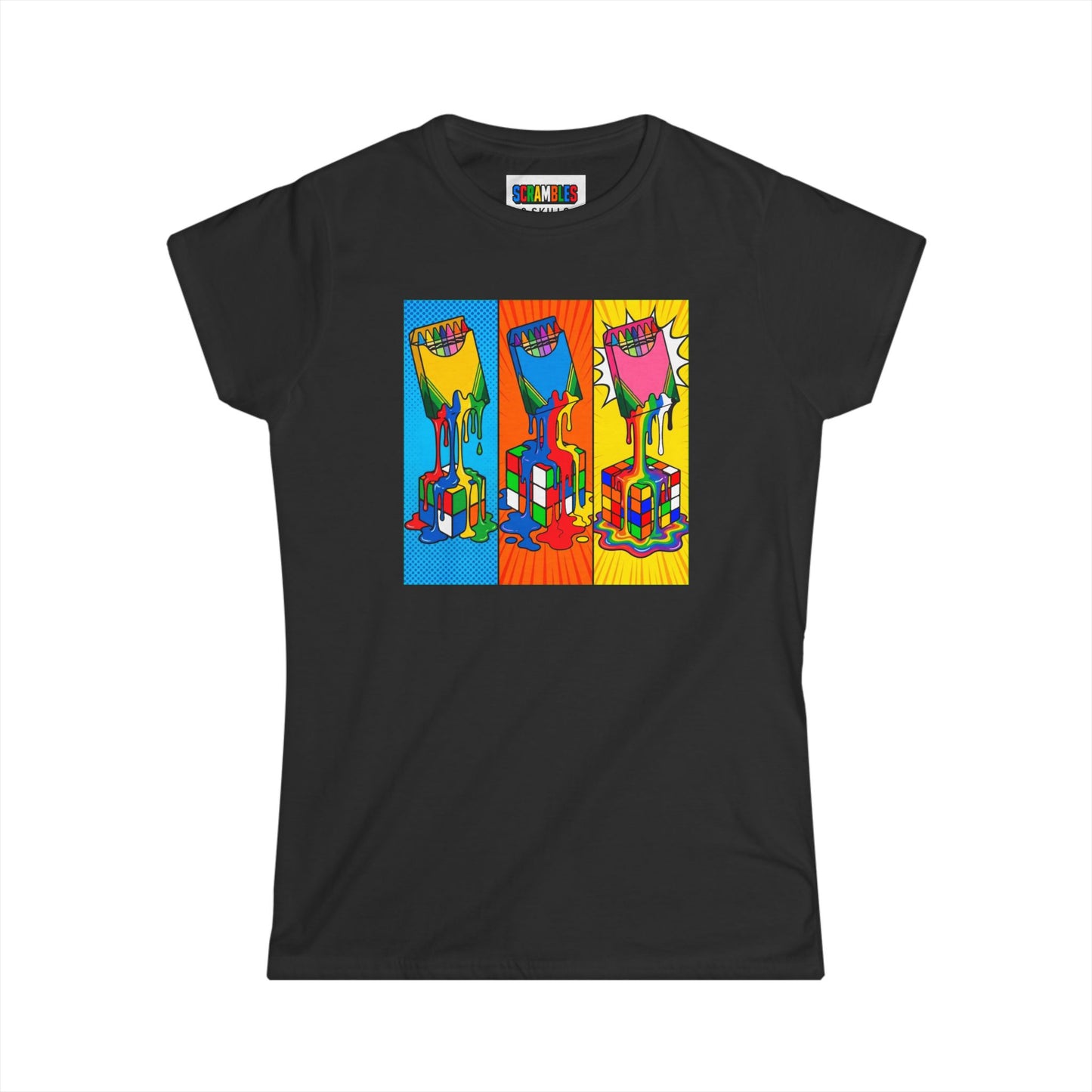 Rubik's Cube Shirt - Color Melt Women's Softstyle T-Shirt| Fun Cubing Shirt