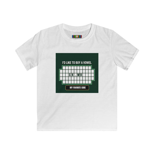 Skewb - Vowel - Rubik's Cube Art  Kids Softstyle Tee