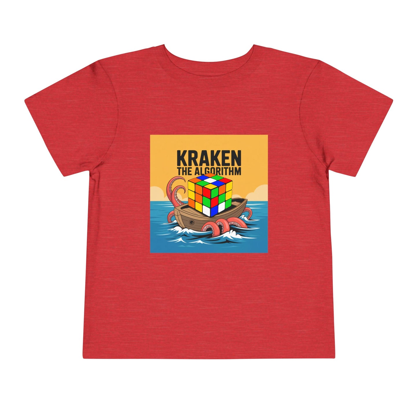 Kraken The Algorithim - Rubiks Cube Toddler Short Sleeve T-Shirt