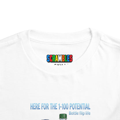 1 - 100 Potential Trick Shot Bottle Flipping Art Toddler Short Sleeve T-Shirt