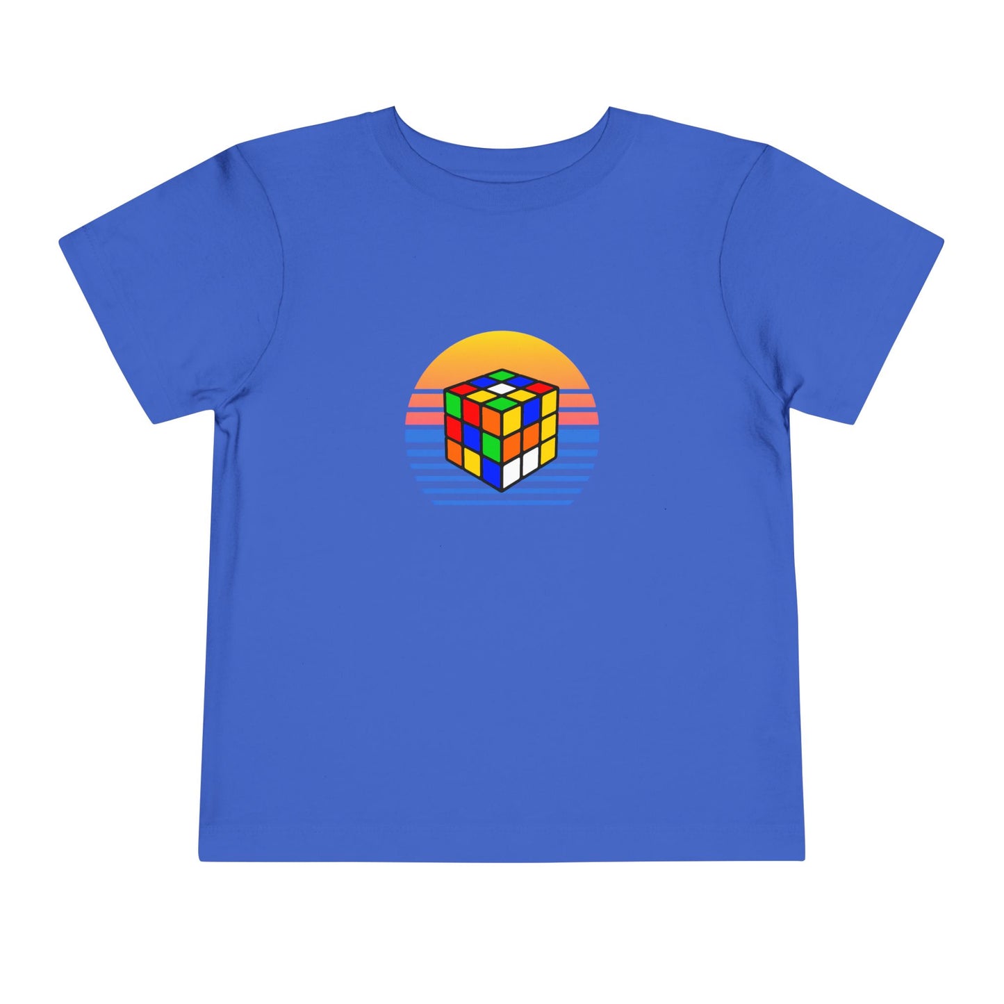 Rubik's Cube Shirt Sunset Solve Toddler Short Sleeve T-Shirt| Fun Cubing Shirt