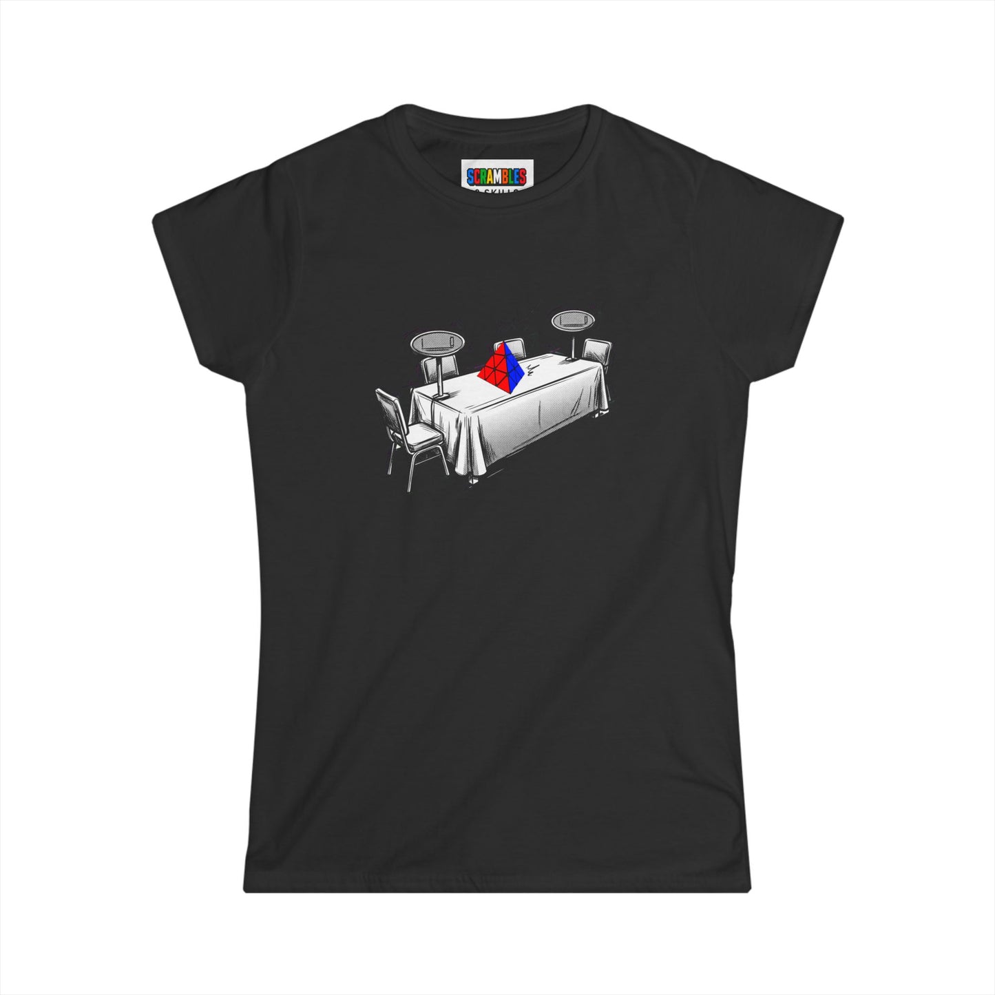 Pyraminx Comp Day - Rubik's Cube Art  Women's Softstyle T-Shirt