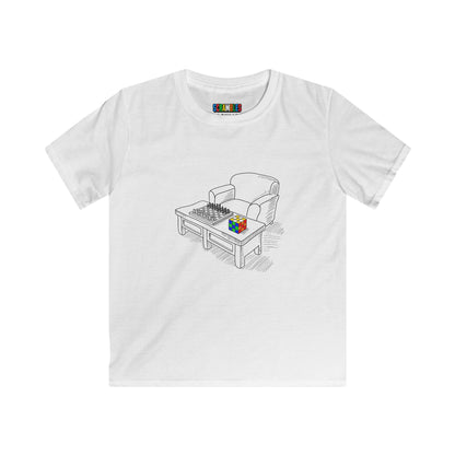 Chess and Checkered  - Rubik's Cube Art Kids Softstyle Tee