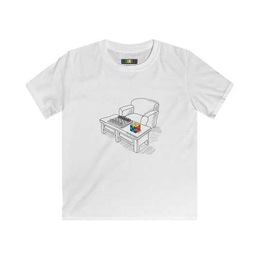 Chess and Checkered  - Rubik's Cube Art Kids Softstyle Tee