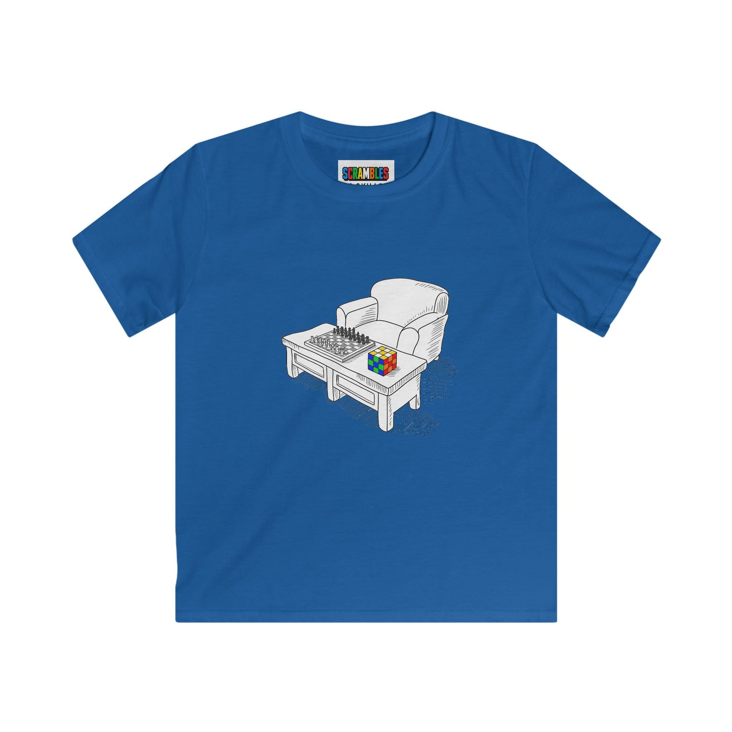 Chess and Checkered  - Rubik's Cube Art Kids Softstyle Tee