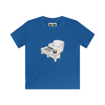 Chess and Checkered  - Rubik's Cube Art Kids Softstyle Tee