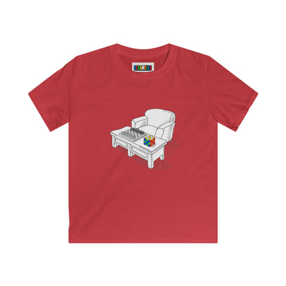 Chess and Checkered  - Rubik's Cube Art Kids Softstyle Tee