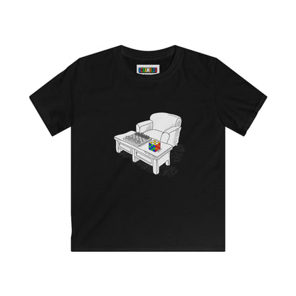 Chess and Checkered  - Rubik's Cube Art Kids Softstyle Tee