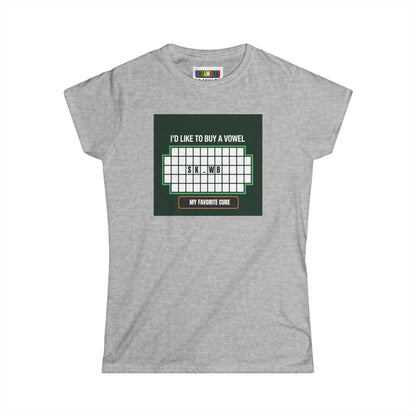 Skewb - Vowel  - Rubik's Cube Art Women's Softstyle T-Shirt