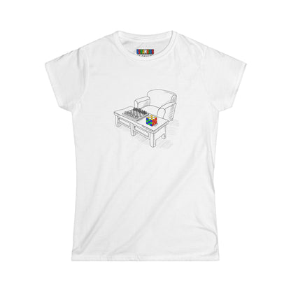 Chess and Checkered  - Rubik's Cube Women's Softstyle T-Shirt