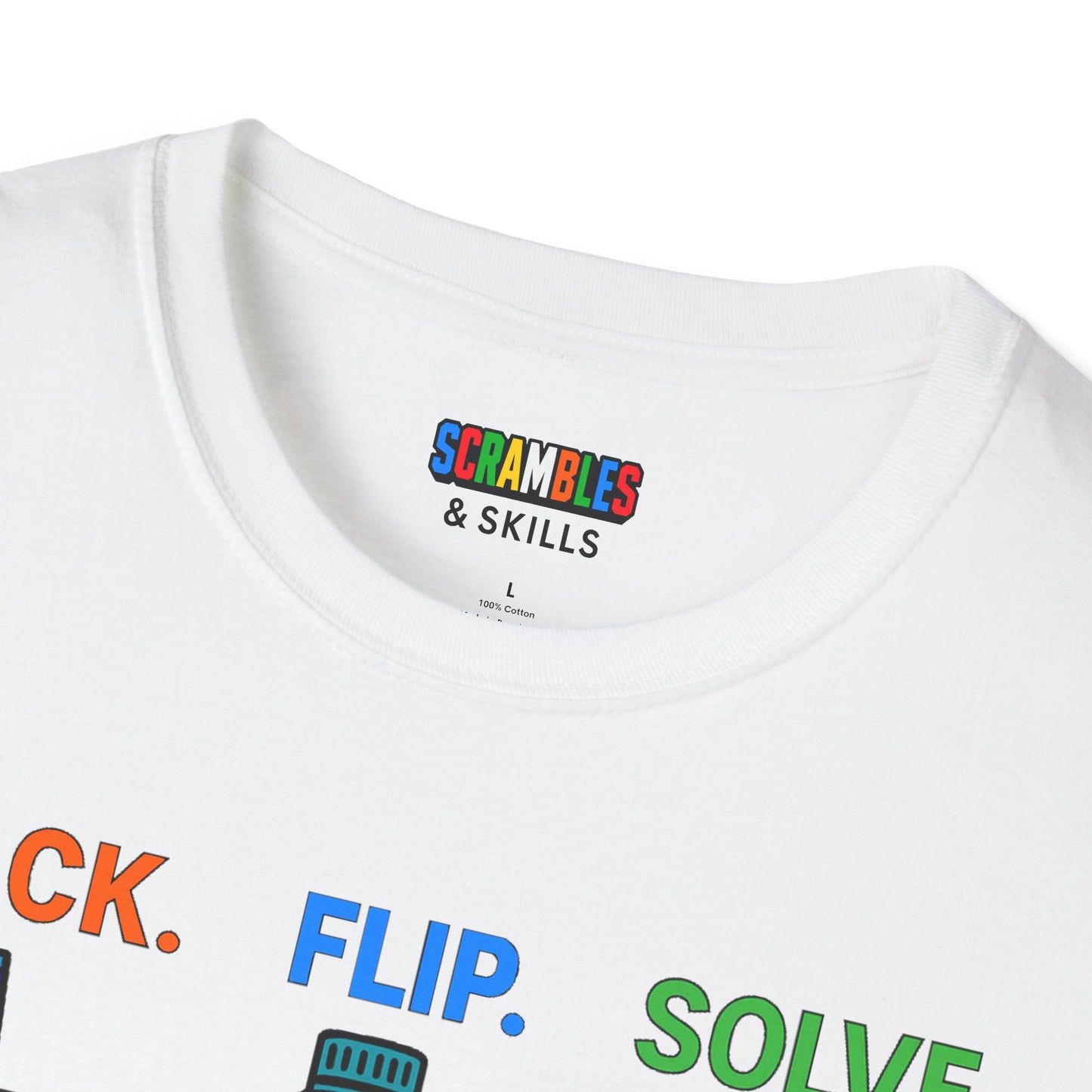 Flip Stack Solve Repeat Unisex Graphic Softstyle T-Shirt