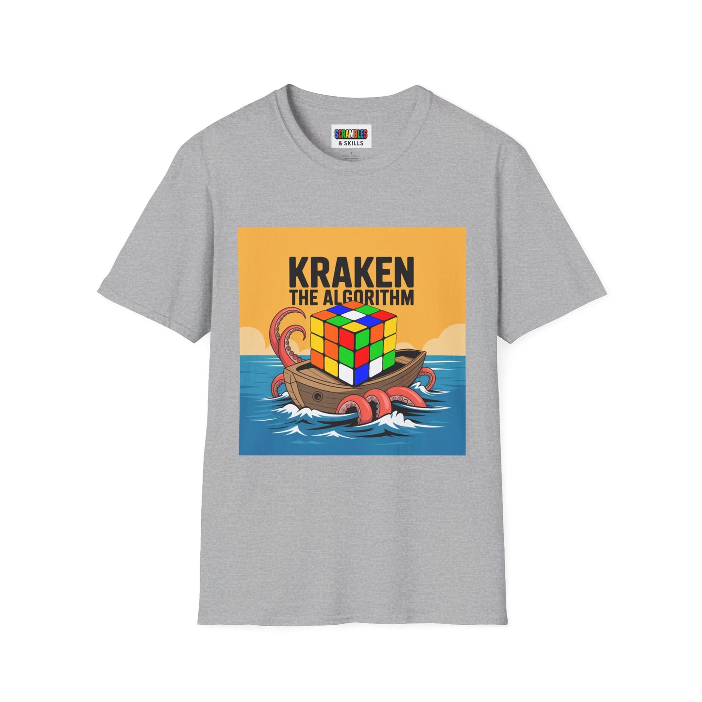 Kraken The Algorithim - Rubiks Cube Unisex Graphic Softstyle T-Shirt