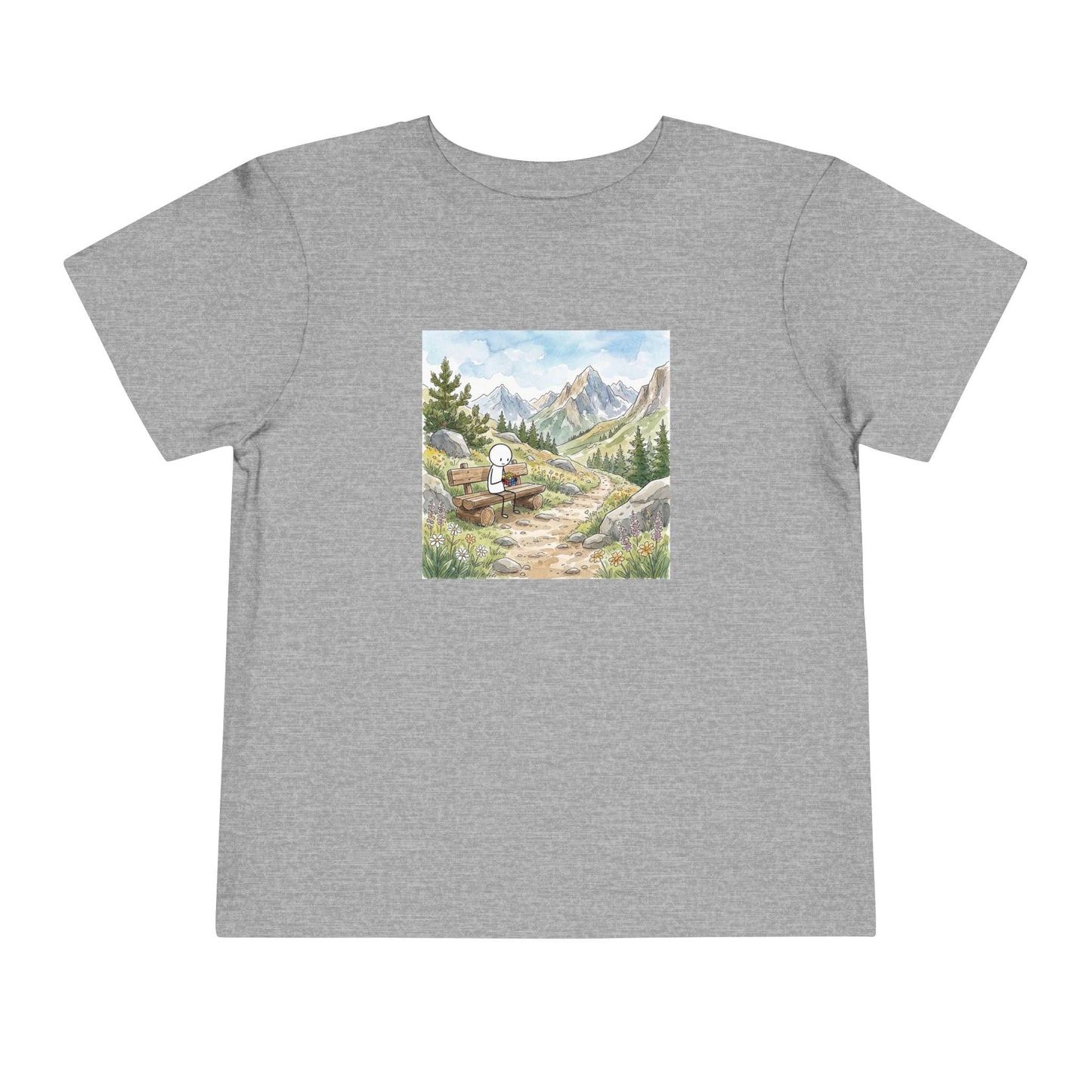 Mountain Watercolor  - Rubik's Cube Art Toddler Short Sleeve T-Shirt
