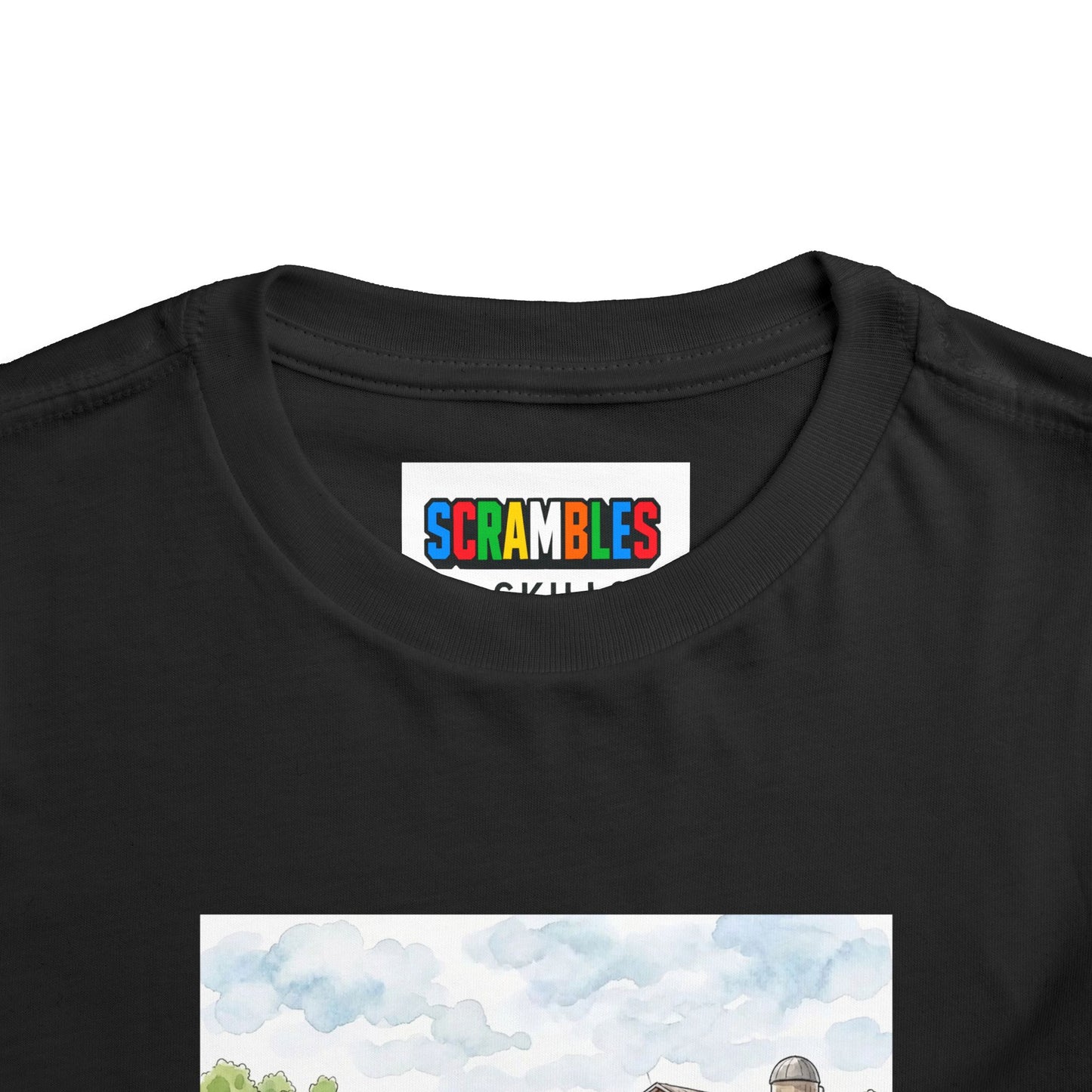Farm Watercolor - Rubik's Cube Art  Toddler Short Sleeve T-Shirt
