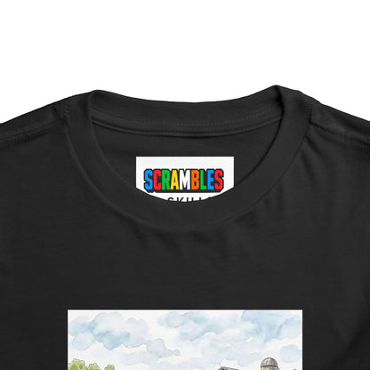 Farm Watercolor - Rubik's Cube Art  Toddler Short Sleeve T-Shirt