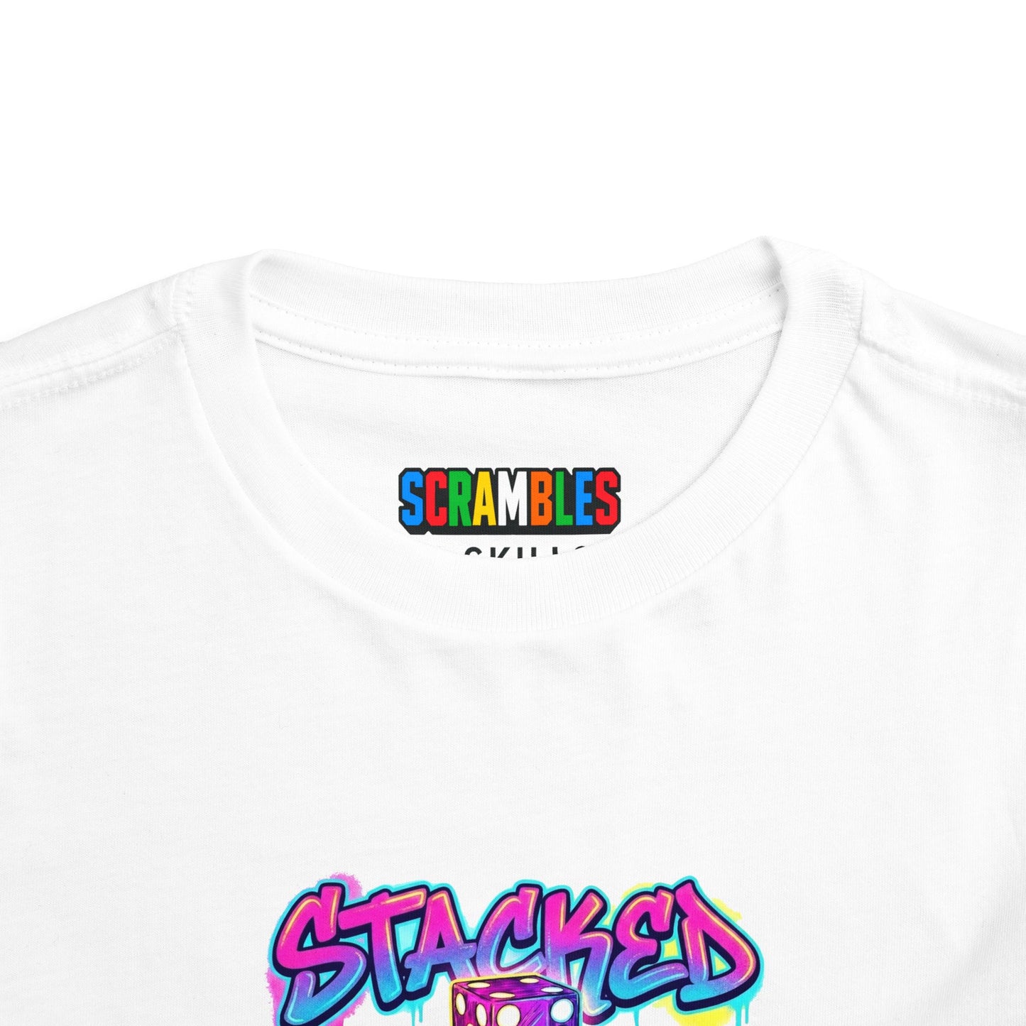 Stacked Dice Trick Shot Bottle Flip Art Toddler Short Sleeve T-Shirt